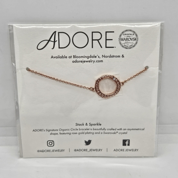 NWT Adore by Swarovski Organic Circle Bracelet in Rose Gold - Picture 1 of 2
